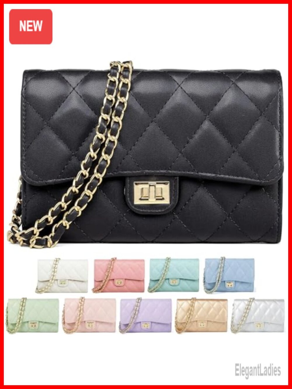 PU Leather Compact Crossbody Bag Sling Shoulder Tote